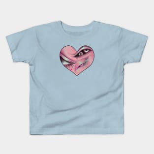 Heart eyes - Pink Kids T-Shirt